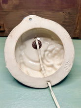 Load image into Gallery viewer, 1940s Porcelain Wall Sconce, Rose Floral Boudoir Lamp, Rope Tassel Ceramic Plug-In Light