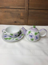 Load image into Gallery viewer, Pansy Tea Set | Andrea by Sadek | Vintage Floral Teapot, Cup, Saucer (Stacking Design)