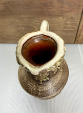 Load image into Gallery viewer, Vintage West German Figural Relief Vases, Cream - Brown - Gold Ceramic Pair (1960s-70s)