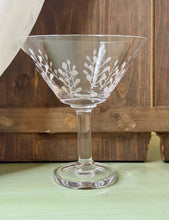Load image into Gallery viewer, Dansk Karin Organix Martini Glasses Set of 4 | Frosted Botanical Cocktail Glasses | Vintage Style Barware