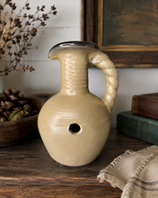 Load image into Gallery viewer, Folk Art Pottery Jug, Twisted Handle, Hand Thrown, Earthenware, Primitive