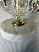 Load image into Gallery viewer, Pair of Hollywood Regency Crystal Candlesticks with Prisms, Marble Base
