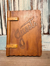 Load image into Gallery viewer, Vintage Wood Guest Book 1940s
