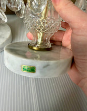 Load image into Gallery viewer, Pair of Hollywood Regency Crystal Candlesticks with Prisms, Marble Base
