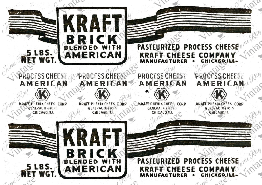 Kraft Cheese Label - Rice Paper (8.25