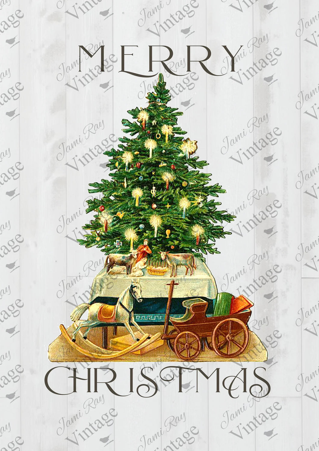 Vintage Christmas Tree - JRV Rice Paper (8.25