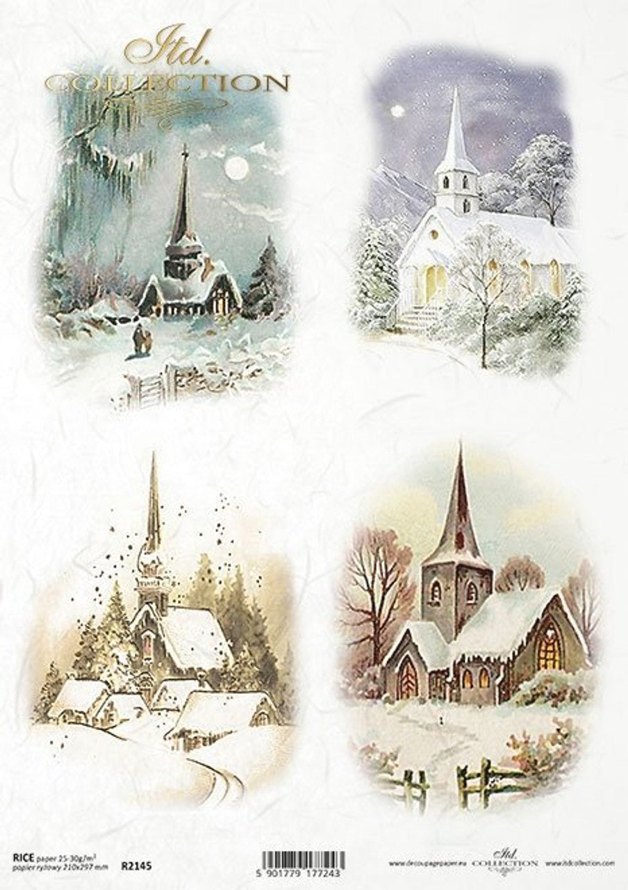 Winter Church Scenes - Decoupage Queen