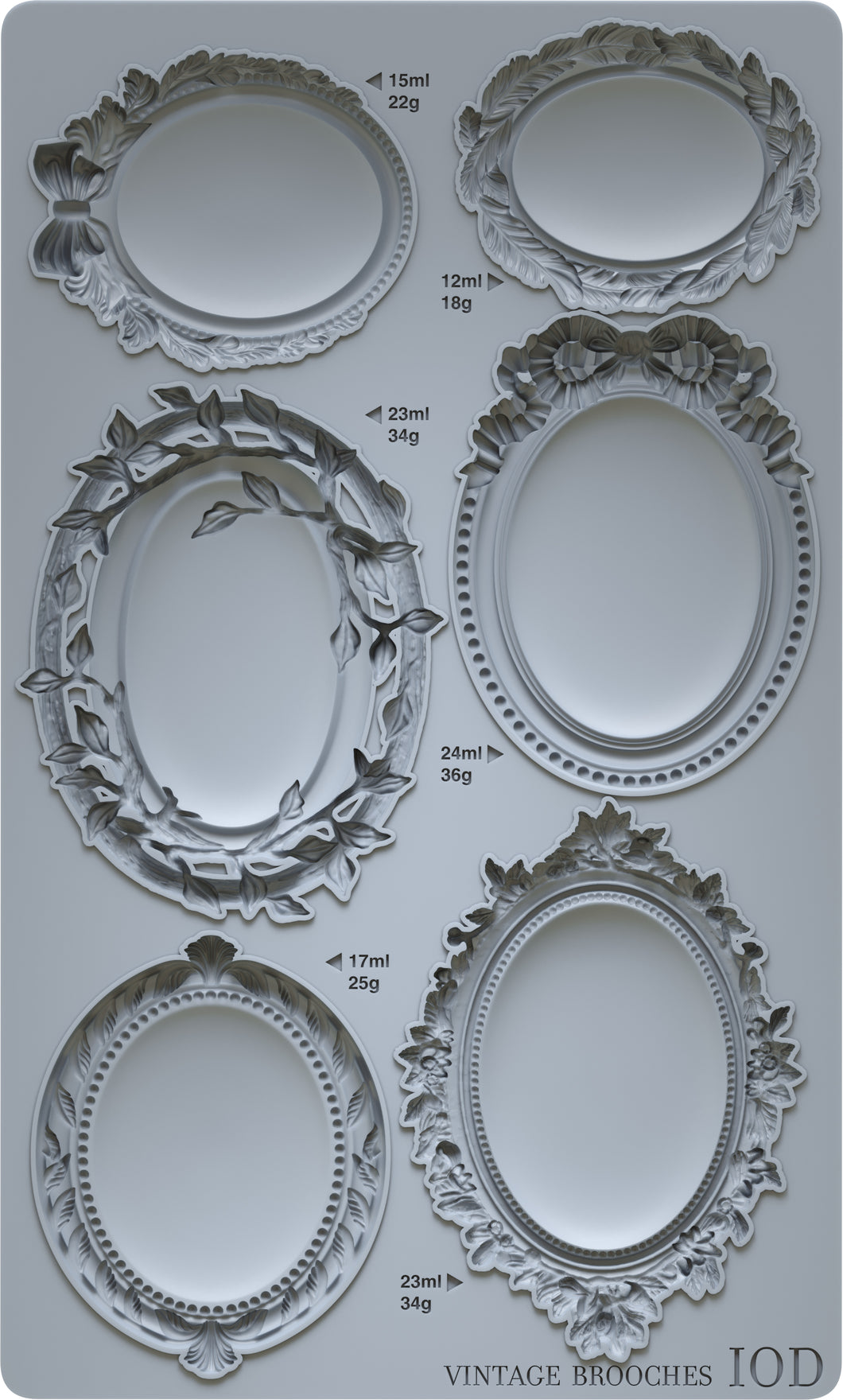 Vintage Brooches IOD Decor Mould