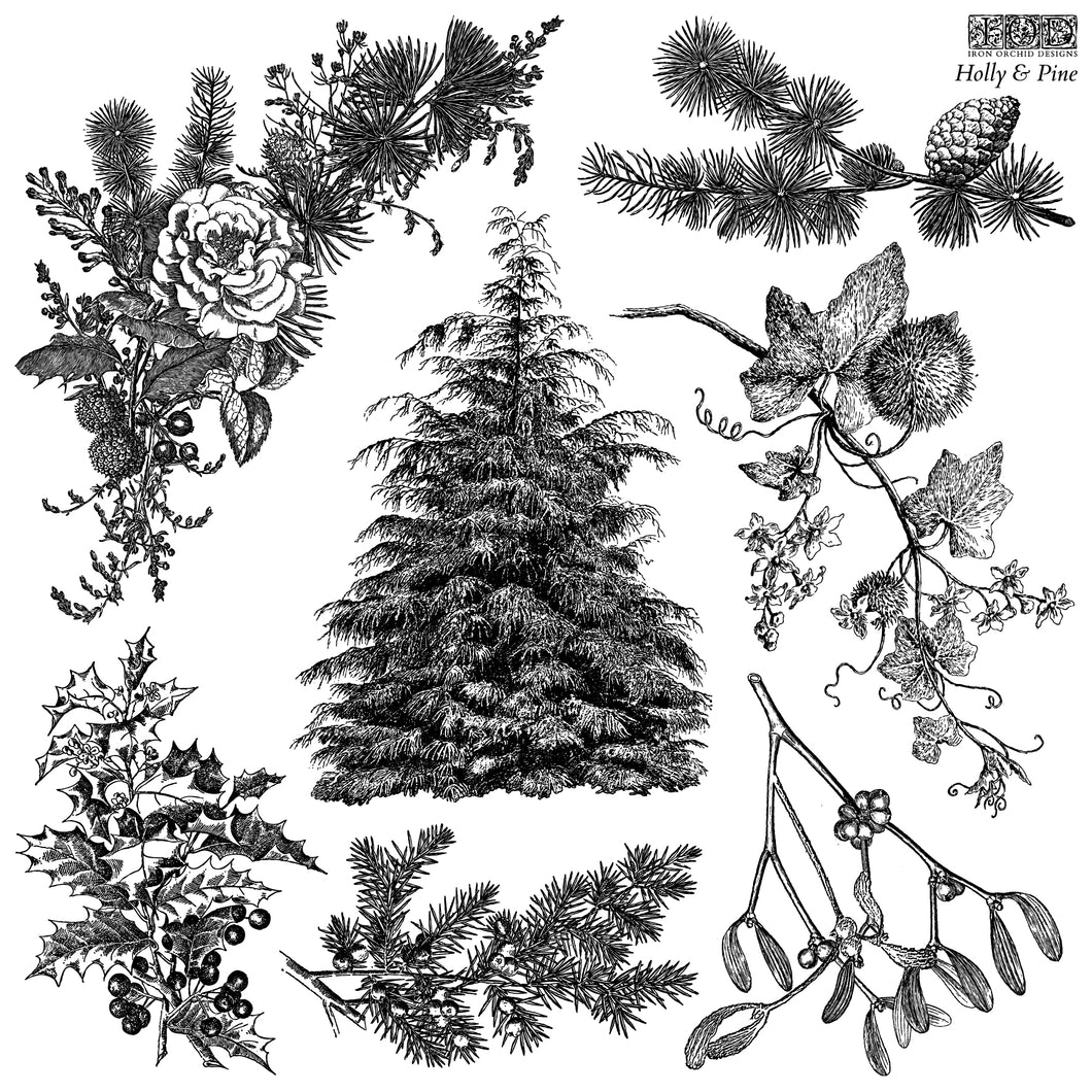 Holly & Pine IOD Decor Stamp *New Release*