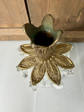Load image into Gallery viewer, Pair of Hollywood Regency Crystal Candlesticks with Prisms, Marble Base
