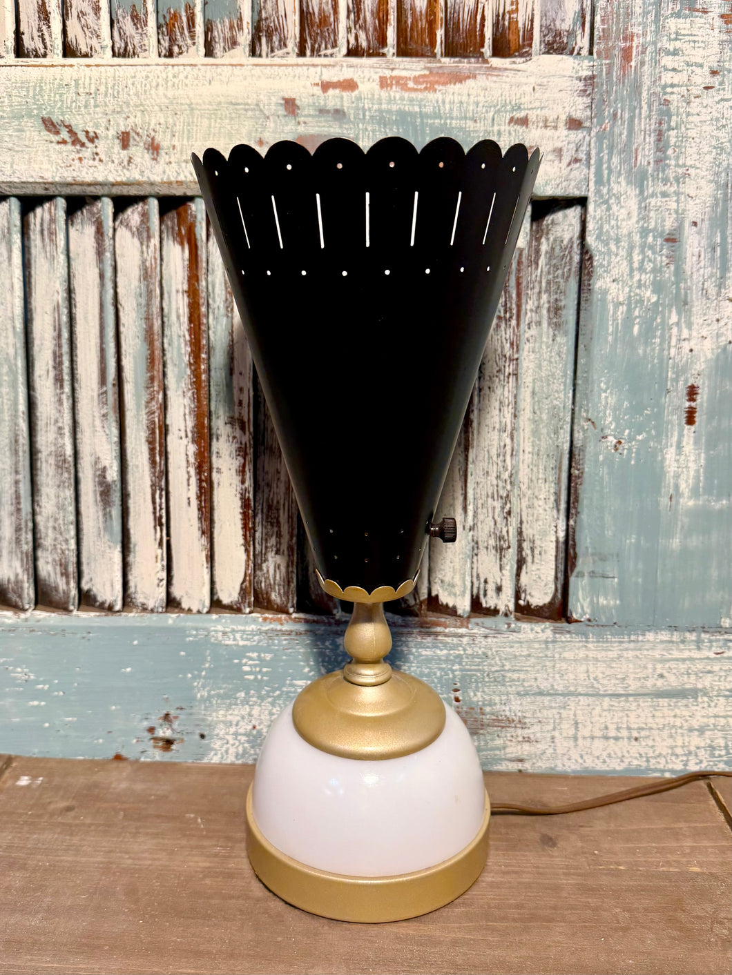 Retro 1950s Metal Accent Lamp