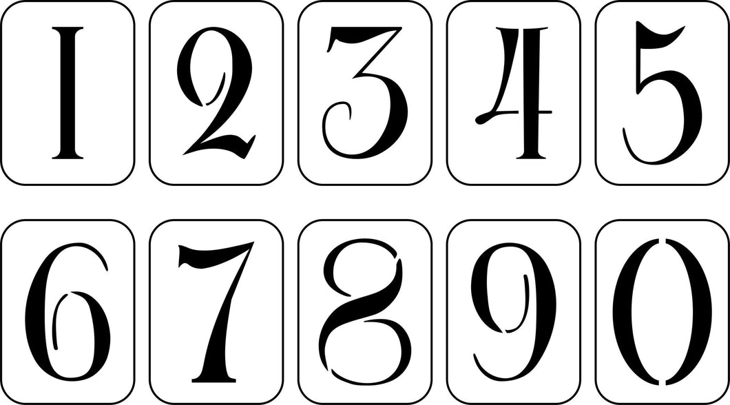 Antique Hand Painted Numbers - JRV Stencil